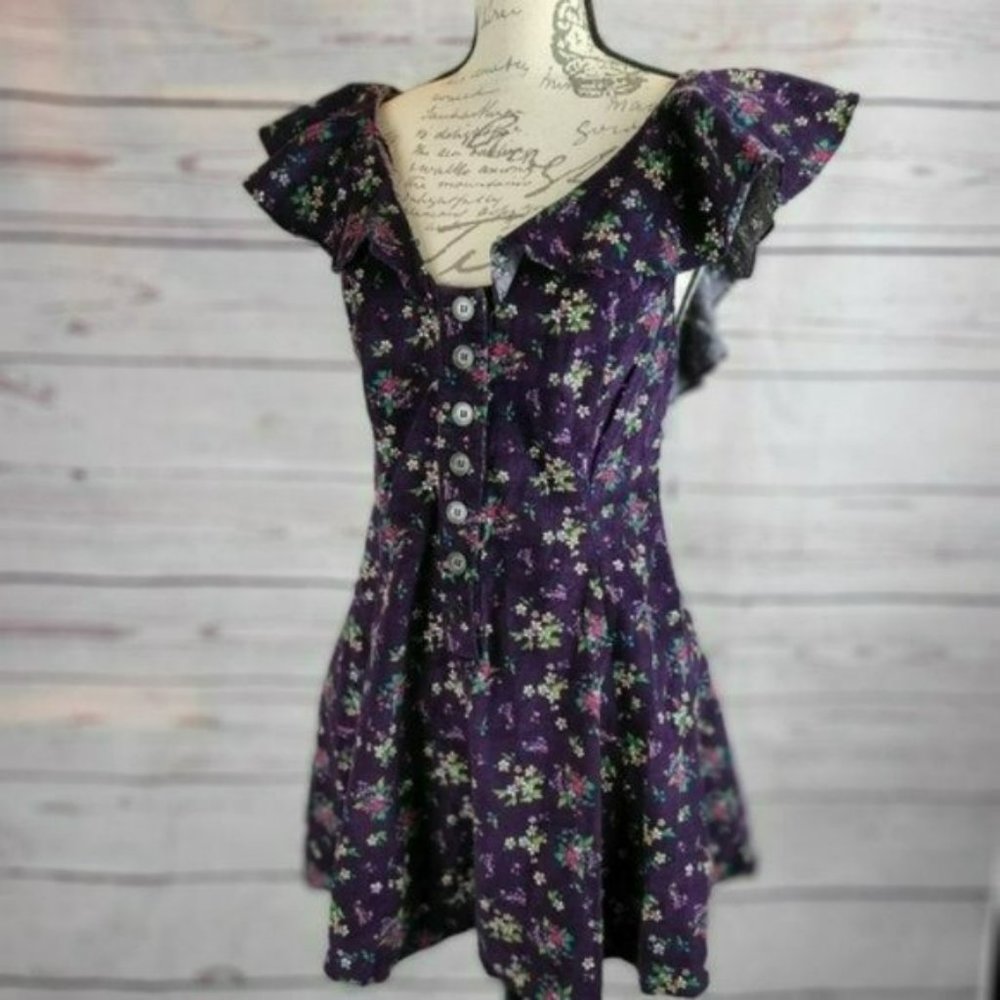 Free People Violet Visions Floral Romper -S - Picture 7 of 9